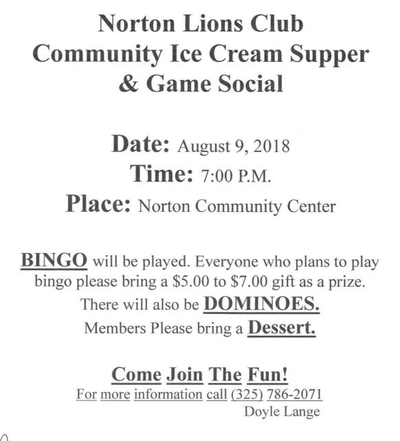 Norton Lions Club Ice Cream Social